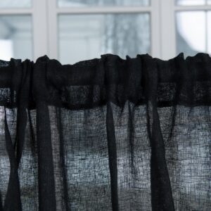 linen black curtains, with channel.