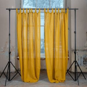 mustard yellow linen curtains