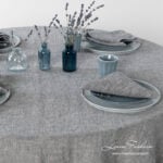 ASTRA Obrus okrúhly tmavosivý