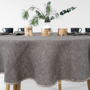 Linen cotton round (oval) tablecloth