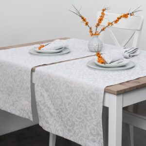 ATLANTA light grey linen runner