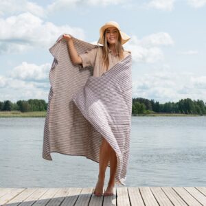 CUBA Plážová osuška pruhovaná fialová