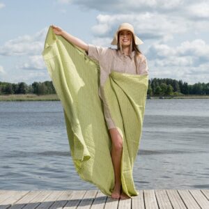 KORFU Plážová osuška zelená kockovaná