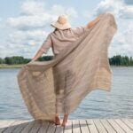 ISLA Plážová osuška béžová pruhovaná