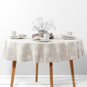 MYSTI Obrus okrúhly/oválny béžový