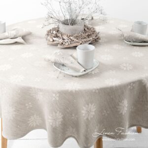 MYSTI Obrus okrúhly/oválny béžový