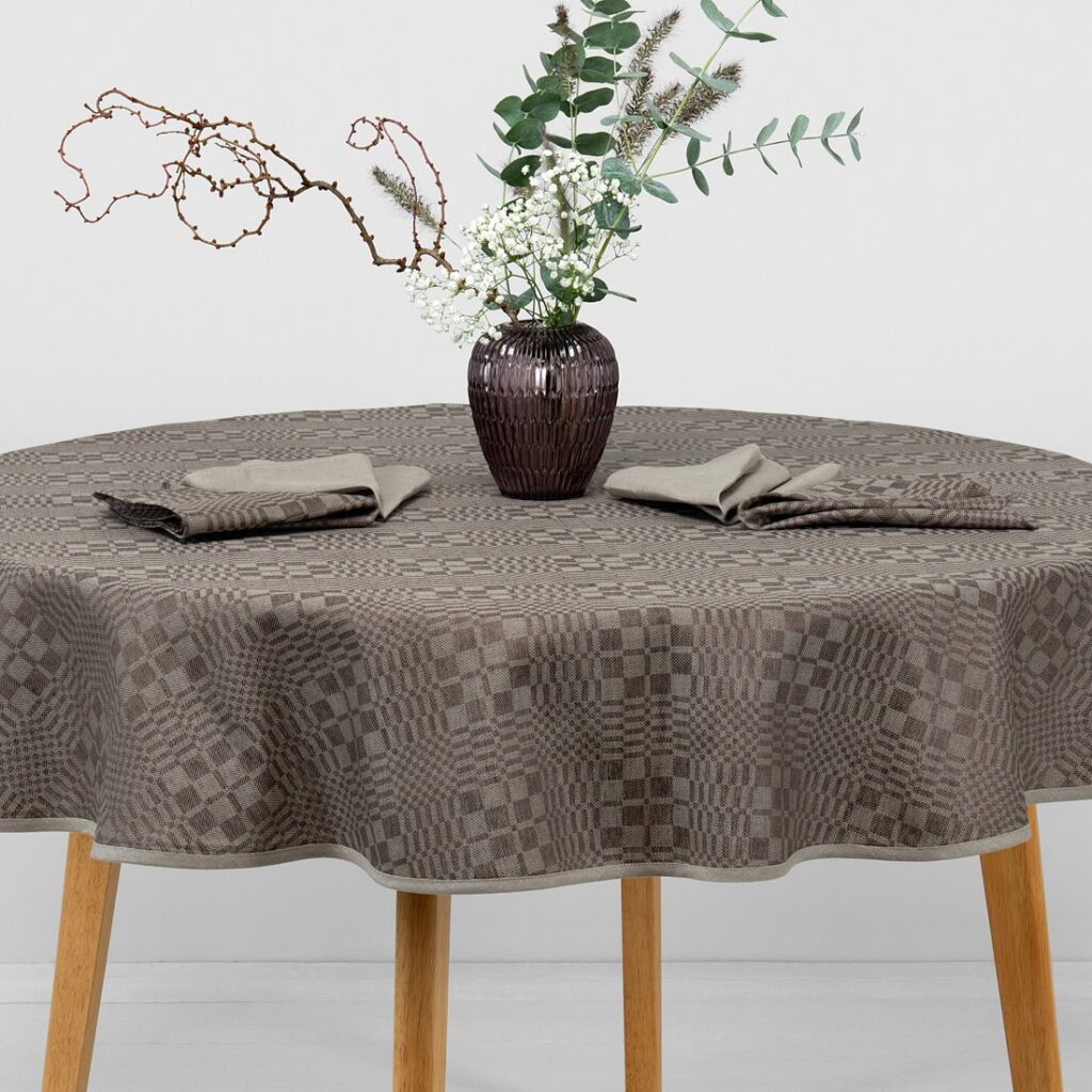 WILLOW Obrus okrúhly/oválny hnedý – Obrázok 2