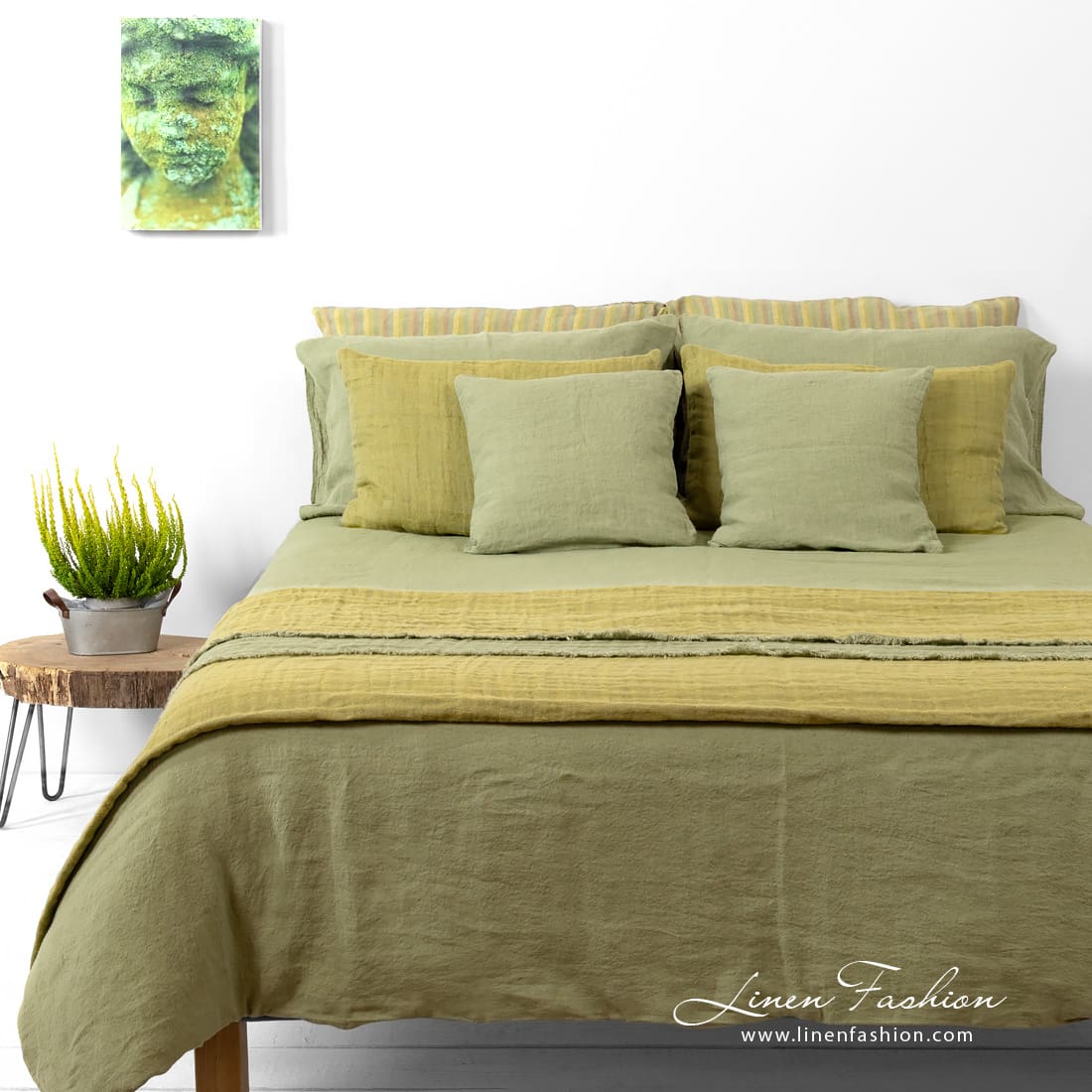 Bed linen sets OLIV are made from 100% linen washed.