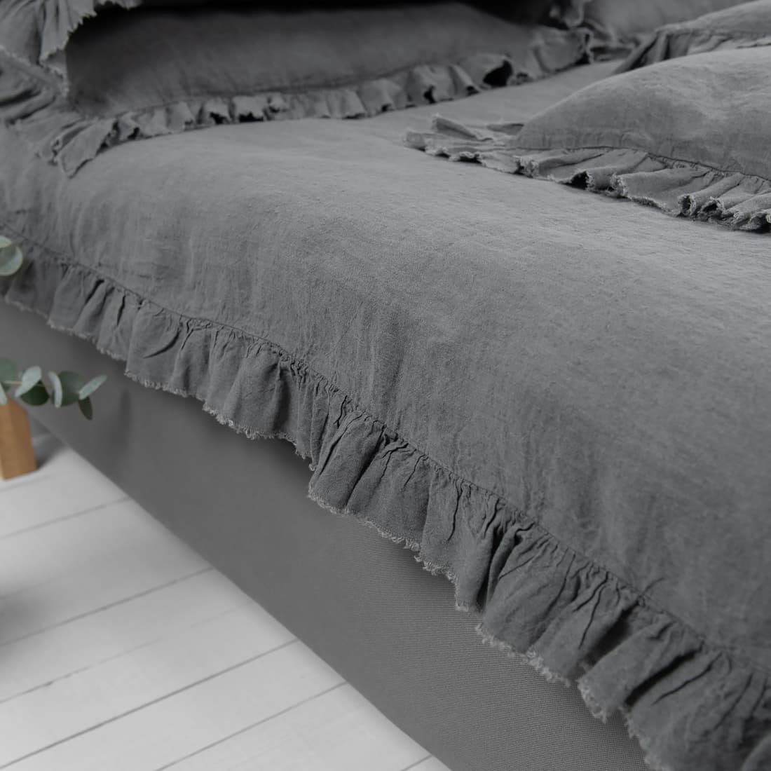 PROVANCE obliečka na paplón tmavosivá