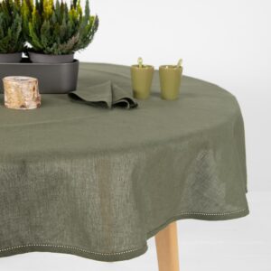 LUNA Obrus okrúhly/oválny olivový