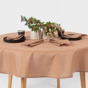 LUNA Obrus okrúhly/oválny svetlohnedý