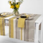 MIMOSA Behúň na stôl sivo žltý