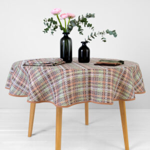 VIOLA Obrus okrúhly/oválny hnedý zelený