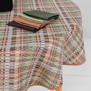 VIOLA Obrus okrúhly/oválny hnedý zelený