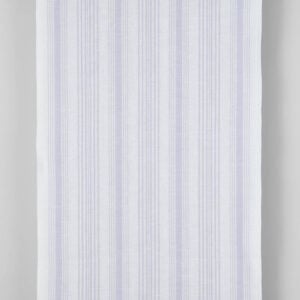 Úzka ľanovo bavlnená látka biela so svetlofialovými pruhmi