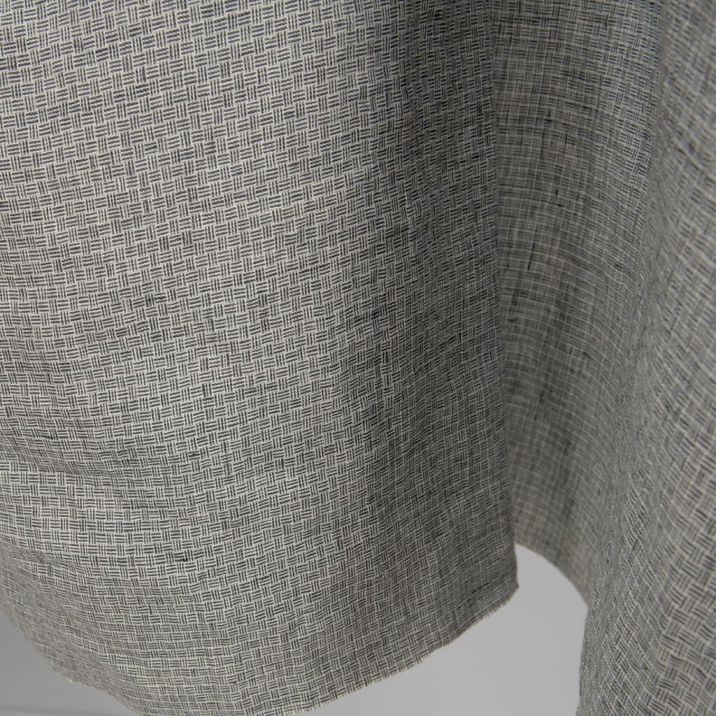 Linen fabric washed dark grey colour for sewing clothes and home textiles