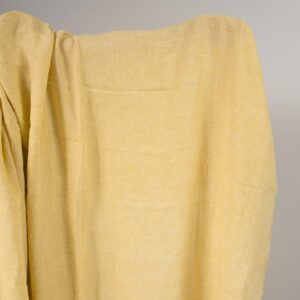 Široká ľanová žltá tkanina praná