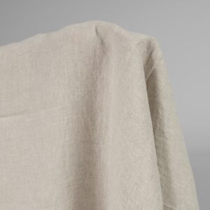 Široká ľanová béžová látka praná