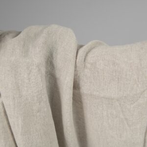 Široká ľanová béžová látka praná