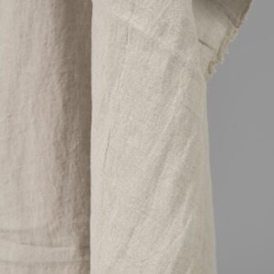 Široká ľanová béžová látka praná