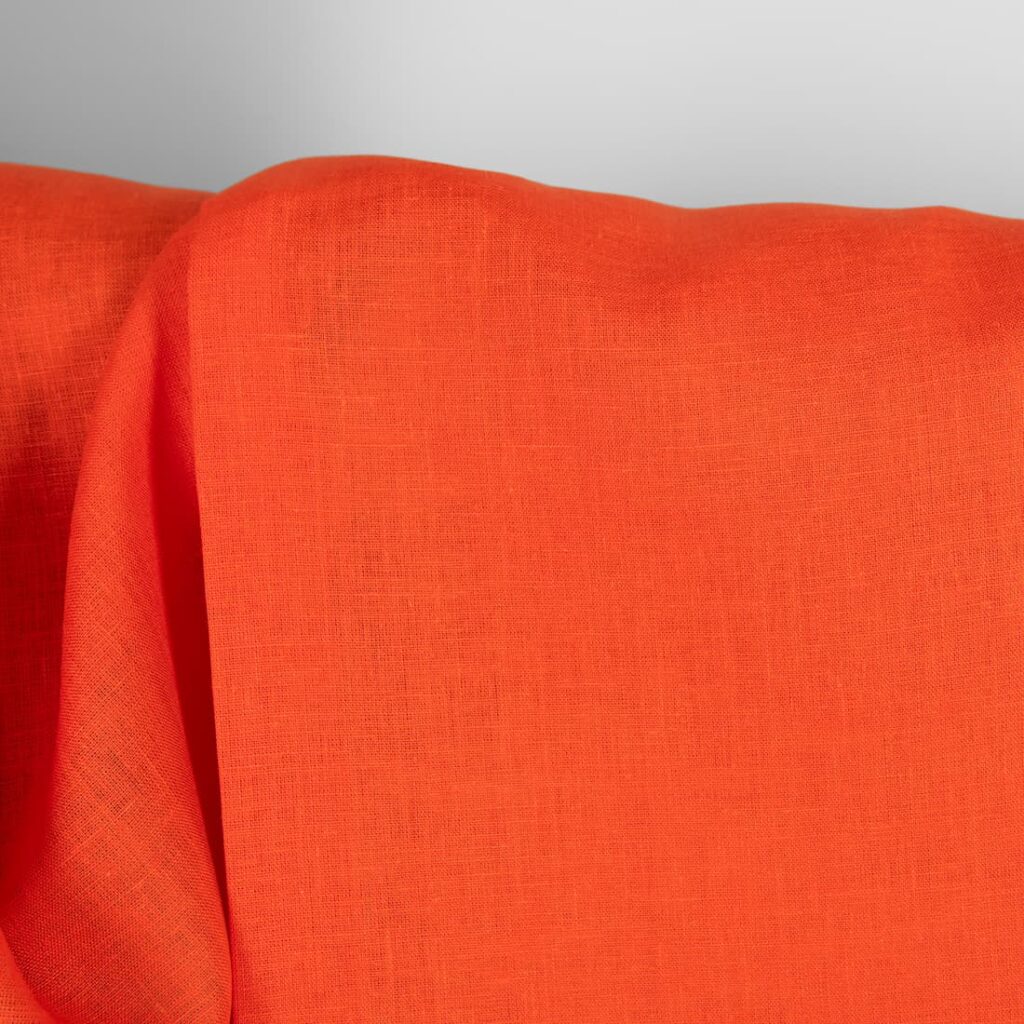 Ľanová látka jednofarebná oranžová – Obrázok 4