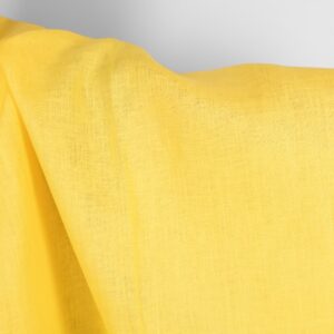 Ľanová látka v jednofarebnej žiarivo žltej farbe