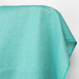 Ľanová látka jednofarebná jasná tyrkysovo zelená