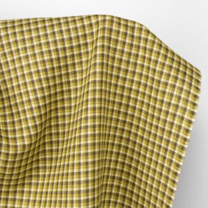 Ľanová látka žlto-zelené kocky