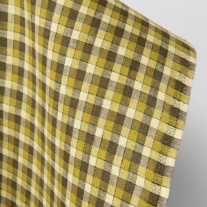 Ľanová látka žlto-zelené kocky