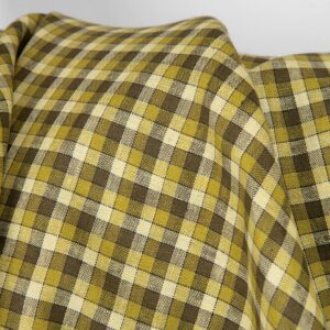 Ľanová látka žlto-zelené kocky