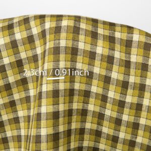 Ľanová látka žlto-zelené kocky