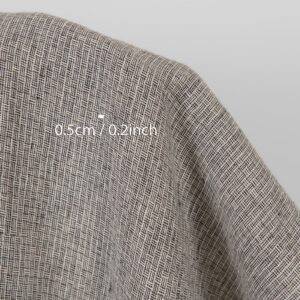 Ľanová látka ružovo-čierna s malým vzorom praná