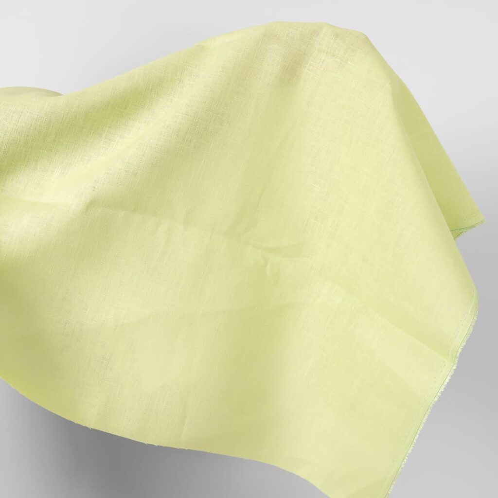Linen fabric light greenish yellow colour
