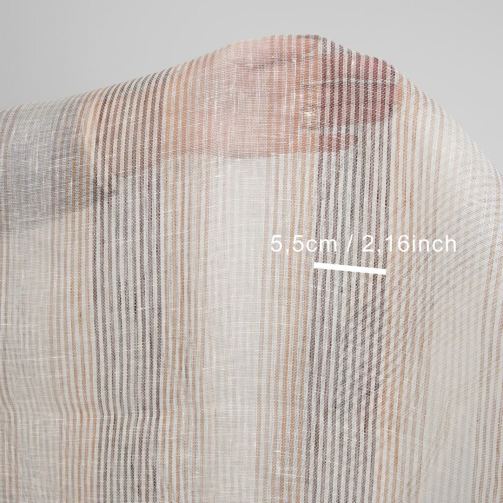 linen gauze brown striped fabric not washed