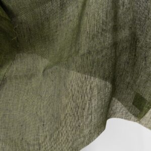 Ľanová tkanina tmavá machovo zelená farba priehľadná