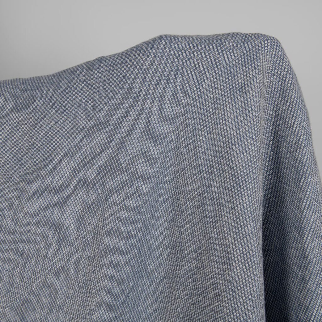 Washed linen fabric blueish grey colour small pattern product photo