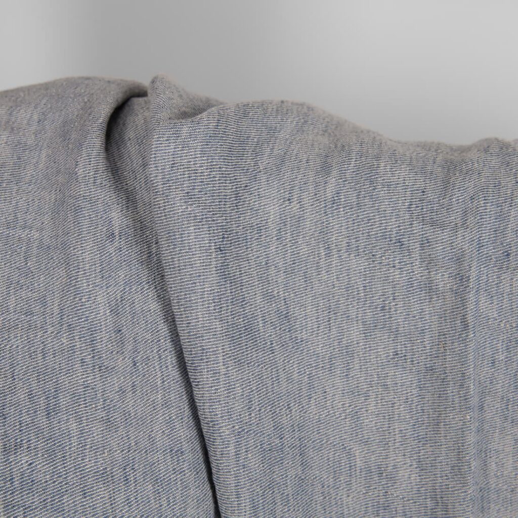 Washed linen fabric blueish grey colour double-sided product photo