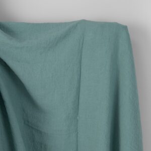 Široká praná ľanová látka hladká akvamarínová