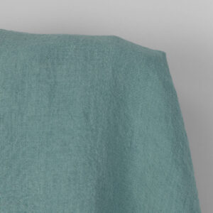 Široká praná ľanová látka hladká akvamarínová