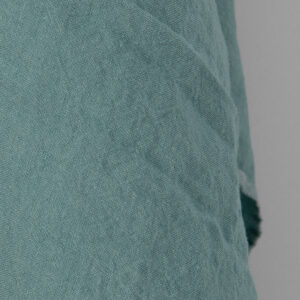 Široká praná ľanová látka hladká akvamarínová