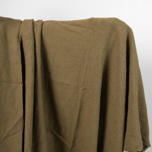 Široká praná ľanová látka machovo hnedej farby