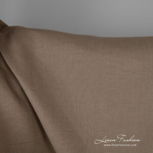 Široká ľanová látka sivohnedá farba