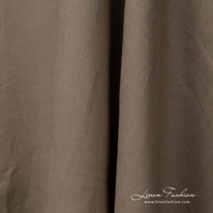 Široká ľanová látka sivohnedá farba