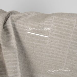 Ľanovo-bavlnená tkanina prírodná sivá žakár