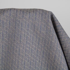 Ľanovo-bavlnená tkanina modrohnedá vzorovaná