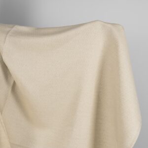 Ľanovo-bavlnená tkanina biela a piesková rybia kosť