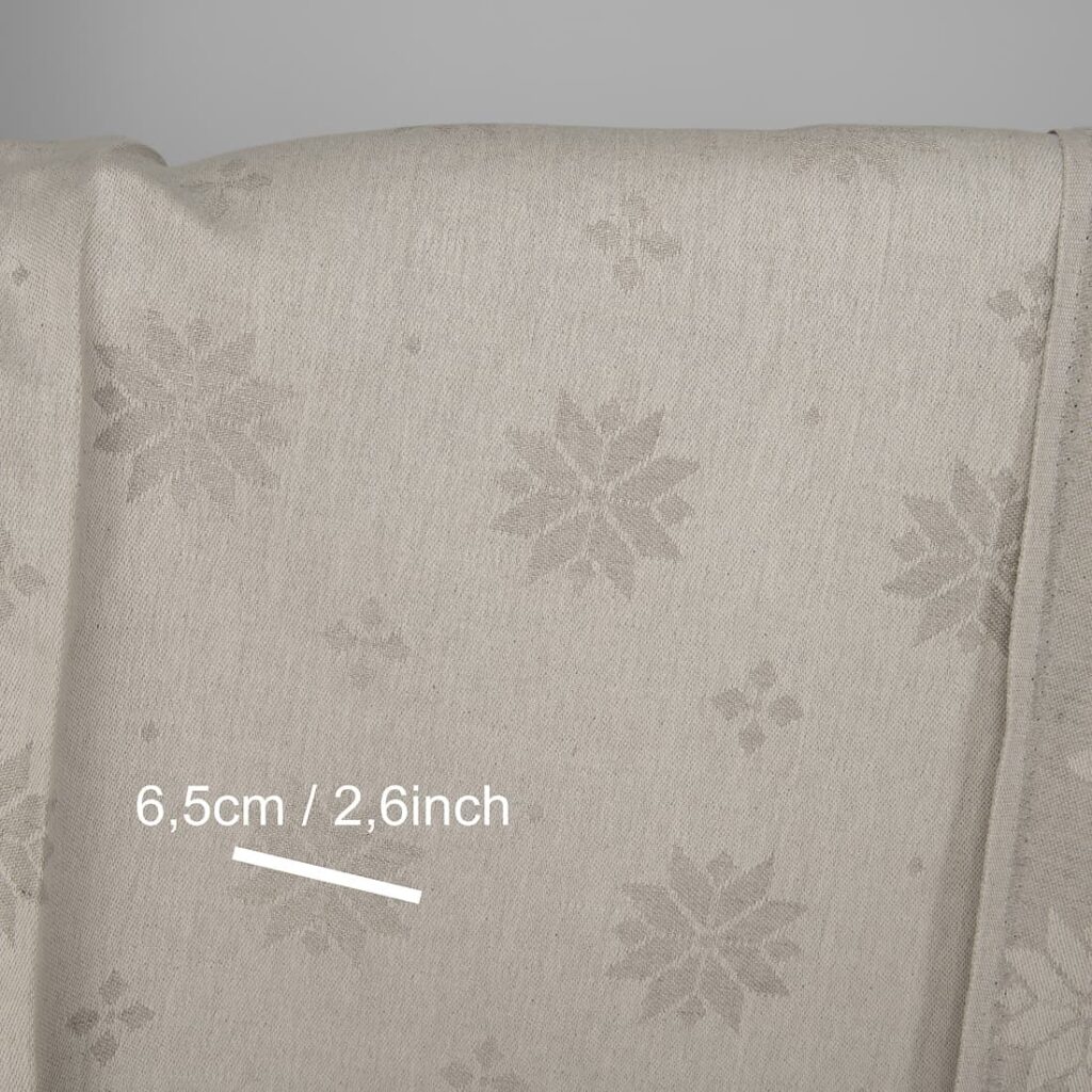 Linen cotton fabric white and natural jacquard, with measurements
