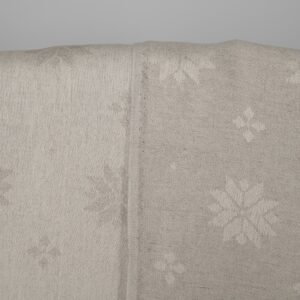 Linen cotton fabric white and natural jacquard, 155cm
