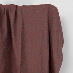 Praná ľanovo-bavlnená tkanina sivohnedý žakár