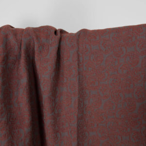 Praná ľanovo-bavlnená tkanina sivohnedý žakár